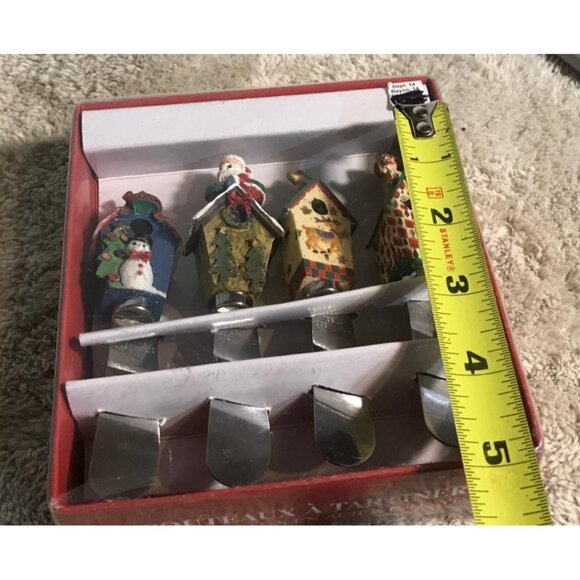 4 Holiday Birdhouse Xmas Themed Stainless Steel Spreader Knives Dept 14 Rayon - Picture 5 of 5